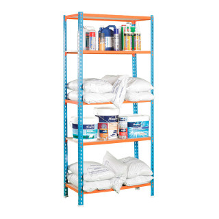 Estantería metálica sin tornillos con aglomerado Maderclick 5-400 2